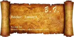 Beder Imbert névjegykártya